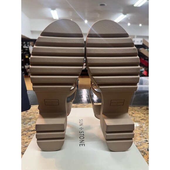 Sun + Stone Women's Beige Chunky Platform Daisee Fisherman Slingback Sandal 9M - Picture 6 of 6